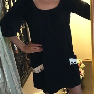 Juicy Couture Black Terry with Lace Pockets Dress